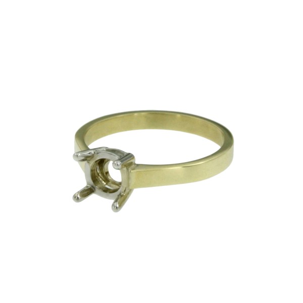 251000100-solitairring-14-karaat-bicolor-goud-vooraanzicht