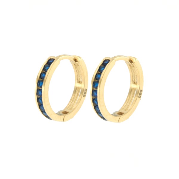 Klapcreool-zirkonia-blauw