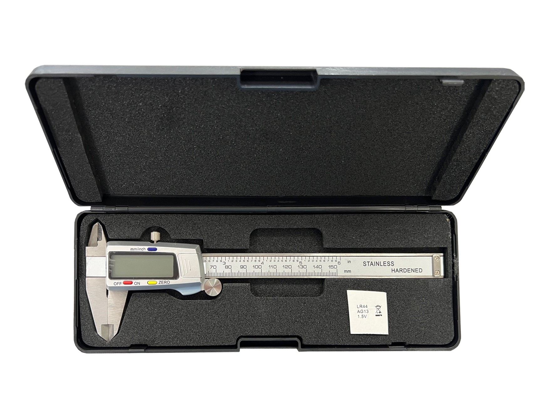 Digitale schuifmaat 0-150 mm met groot LCD-scherm en 0,01 mm resolutie