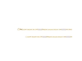 Armband fantasie handgemaakt en massief 4,00 mm 21 cm geelgoud (VIJK001)