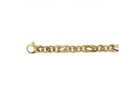 Armband fantasie handgemaakt en massief 5,50 mm 21 cm geelgoud (VIJN009)