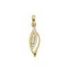 Hanger fantasie blad geelgoud zirkonia 