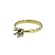 Solitairring bicolorgoud 6 poot schuine zetting div. steenmaat