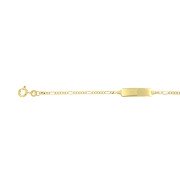 Babyplaatarmband 8 karaat geelgoud figaro 12-14 cm