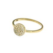 Ring 78 plat pavé geelgoud zirkonia