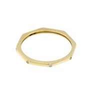 Ring 99 achtkant zirkonia geelgoud 