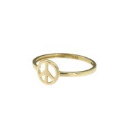 Ring 86 peaceteken geelgoud