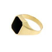 Zegelring Onyx zeskant 