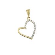 Harthanger geelgoud zirkonia open 15 mm