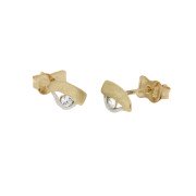 Oorknoppen CZ 3 fantasie bicolor zirkonia