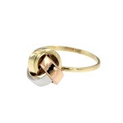 Ring 82 knoop tricolorgoud zirkonia