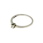 Solitairring witgoud 4 poot met zirkonia 0,15 ct