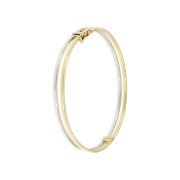 Slavenarmband open smal bicolor geel-wit 