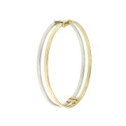 Slavenarmband open breed bicolor geel-wit 