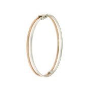 Slavenarmband open smal bicolor wit-rood