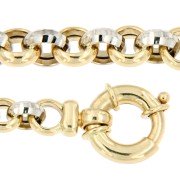 Armbanden hol jasseron 6 mm bicolorgoud