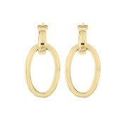 Oorhangers fantasie ovaal geelgoud 32 mm