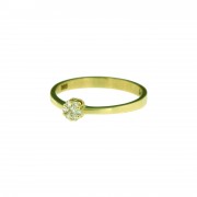 Ring diamant bloem D7 HSI 0,10 ct - maat 17,50 geelgoud