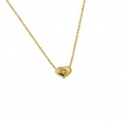 Collier diamant hart hanger inclusief collier 42-45 cm HSI 0,01 ct 18 karaat geelgoud