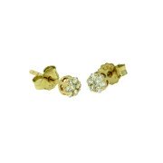 Oorsteker diamant bloem HSI 0,20 ct geelgoud