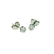 Oorsteker diamant bloem HSI 0,20 ct witgoud