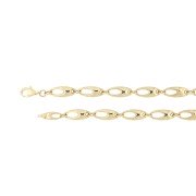 Collier choker fantasie schakel 45 cm geelgoud