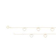 Armband hartjes 17-19 cm tricolor