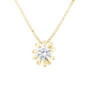 Collier Zon met zirkonia 42 - 45 cm geelgoud