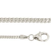 Vossestaart collier 45 cm witgoud 1,30 mm