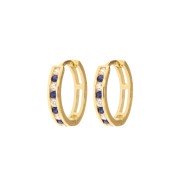 Klapcreool zirkonia wit-saffier blauw