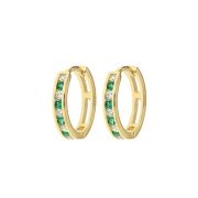 Klapcreool zirkonia wit-groen